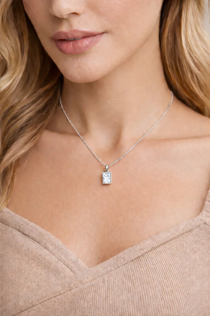 Emerald Bezel Solitaire Pendant with Attached Chain - 14K White Gold & 14K Yellow Gold — 1.00 to 5.00 CTW - The Lab Jewelry