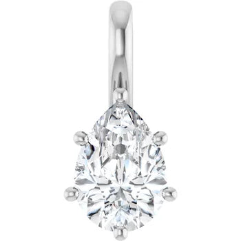 Pear Solitaire Pendant Pendant with Attached Chain