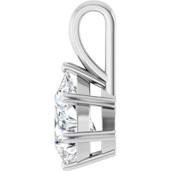 Pear Solitaire Pendant Pendant with Attached Chain