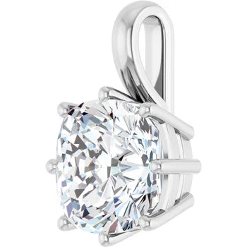 Cushion Solitaire Pendant Pendant with Attached Chain
