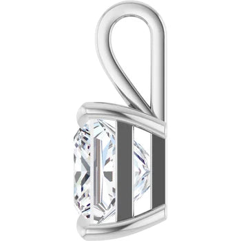 Princess Solitaire Pendant Pendant with Attached Chain