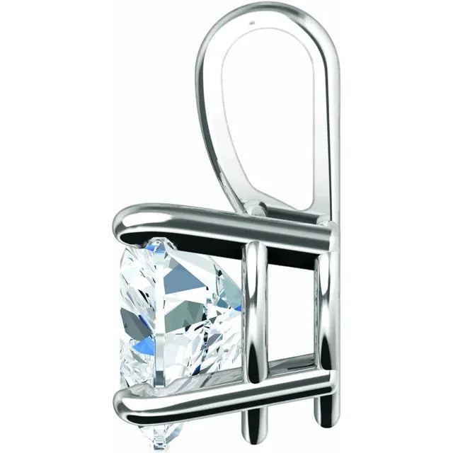 Heart Solitaire Pendant Pendant with Attached Chain