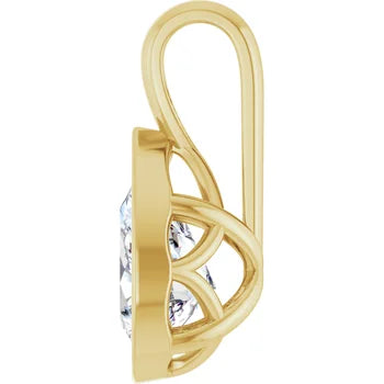 Pear Bezel Solitaire Pendant Pendant with Attached Chain