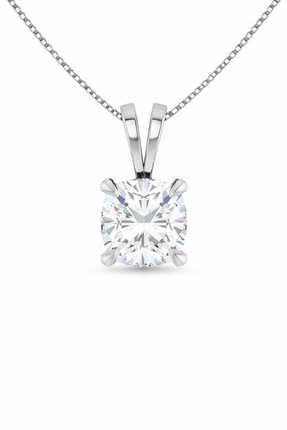 Round Split bail solitaire Pendant Pendant with Attached Chain