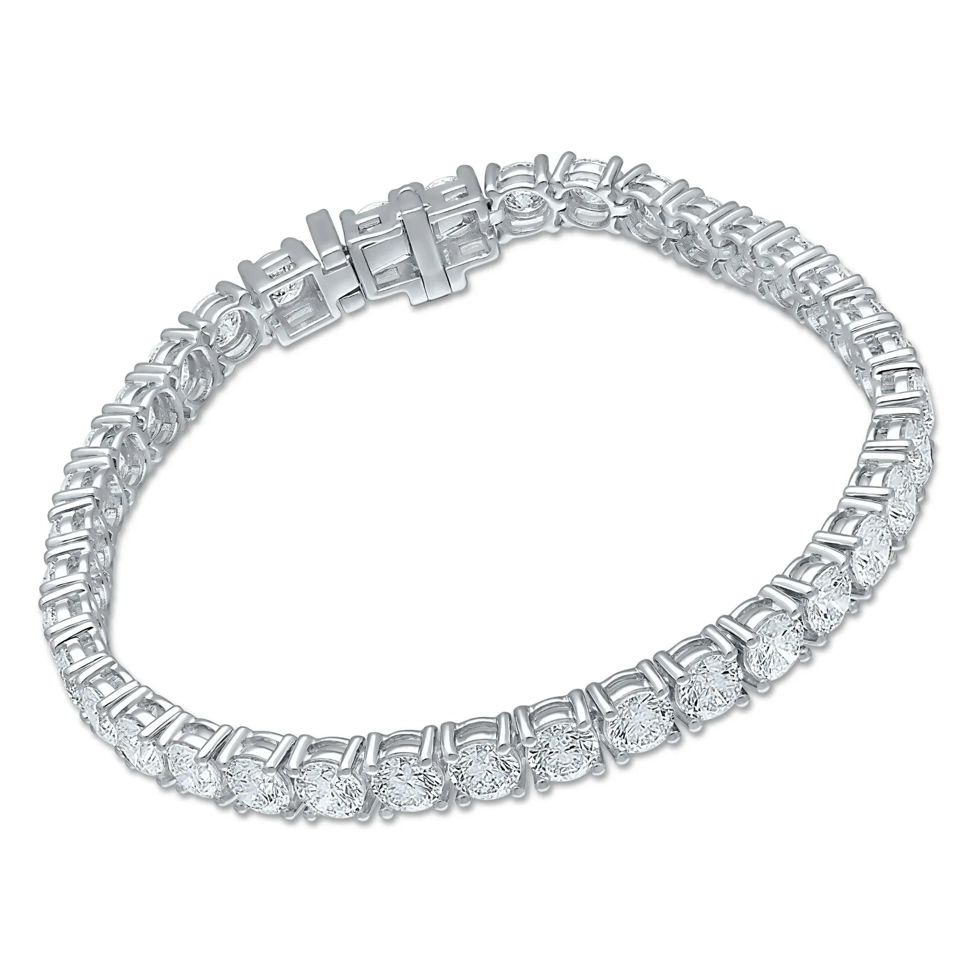 12.00 CT Lab-Grown Diamond Tennis Bracelet – 14K Gold - 14K White Gold & 14K Yellow Gold - The Lab Jewelry