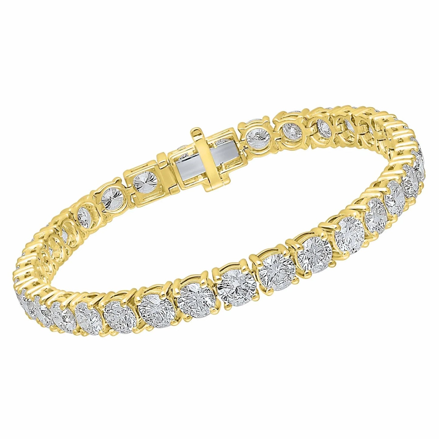 15.00 CT Lab-Grown Diamond Tennis Bracelet – 14K Gold - 14K White Gold & 14K Yellow Gold - The Lab Jewelry