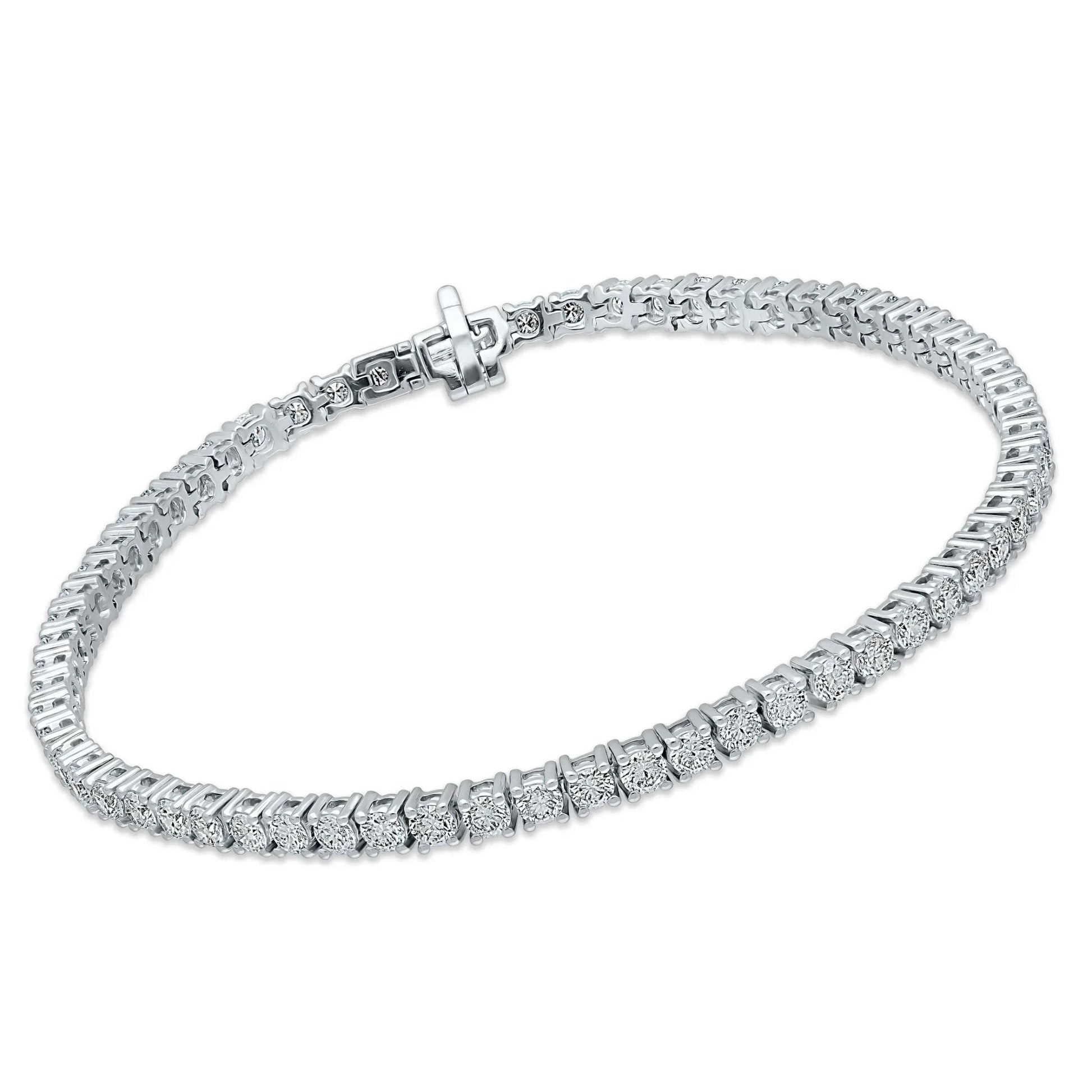 4.00 CT Lab-Grown Diamond Tennis Bracelet – 14K Gold - 14K White Gold & 14K Yellow Gold - The Lab Jewelry