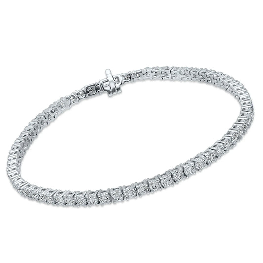 4.00 CT Lab-Grown Diamond Tennis Bracelet – 14K Gold - 14K White Gold & 14K Yellow Gold - The Lab Jewelry