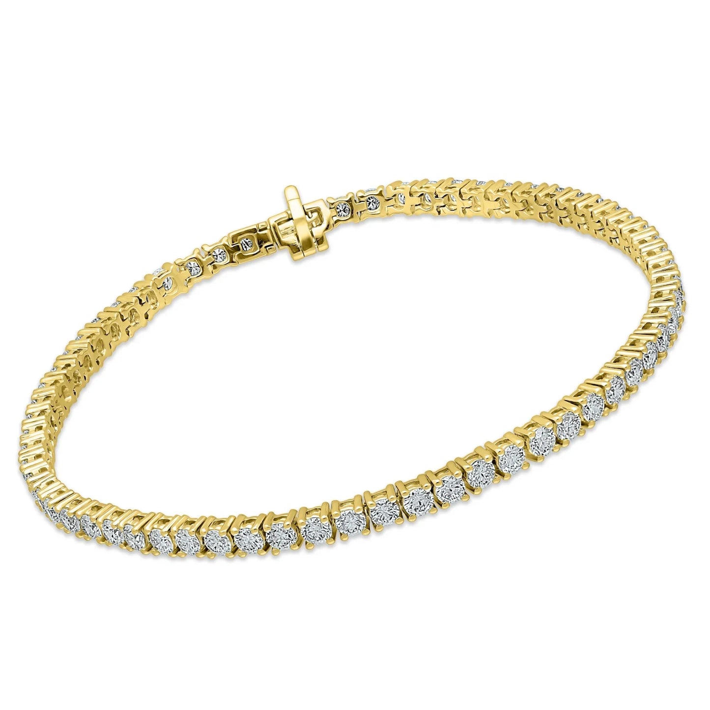 4.00 CT Lab-Grown Diamond Tennis Bracelet – 14K Gold - 14K White Gold & 14K Yellow Gold - The Lab Jewelry