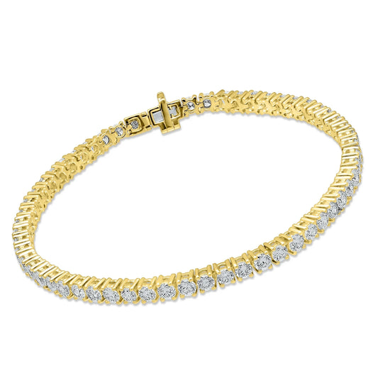 5.00 CT Lab-Grown Diamond Tennis Bracelet – 14K Gold - 14K White Gold & 14K Yellow Gold - The Lab Jewelry