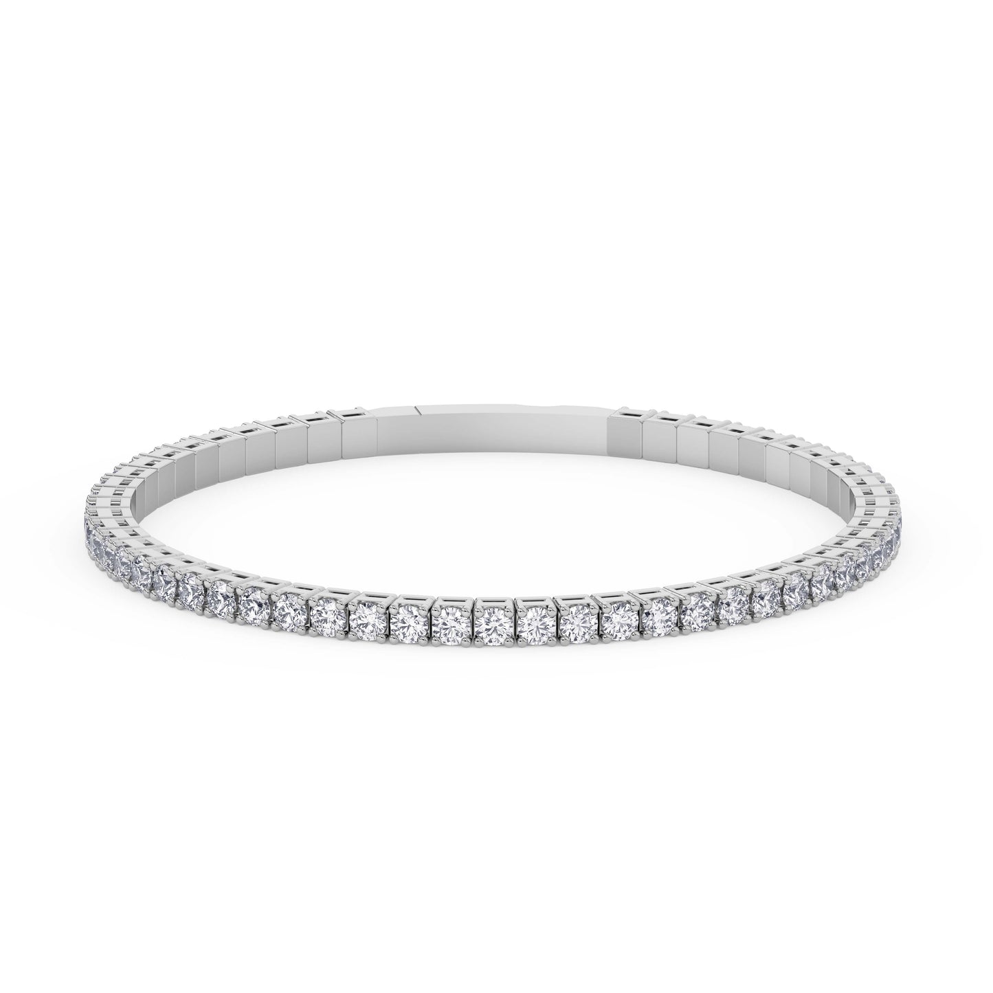 Lab-Grown Diamond Flexible Bangle - 14K White Gold & 14K Yellow Gold