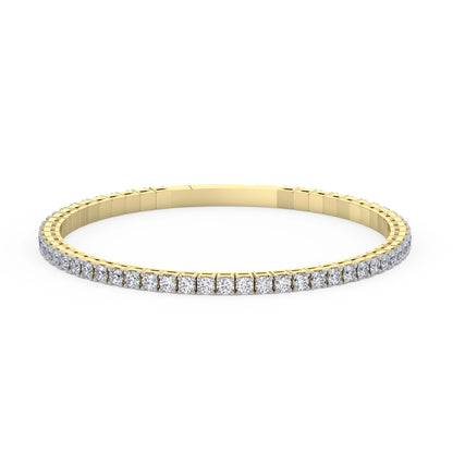 Lab-Grown Diamond Flexible Bangle - 14K White Gold & 14K Yellow Gold