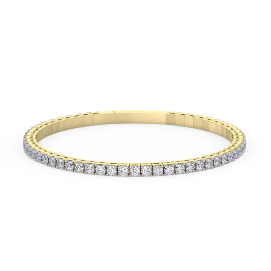 Lab-Grown Diamond Flexible Bangle - 14K White Gold & 14K Yellow Gold