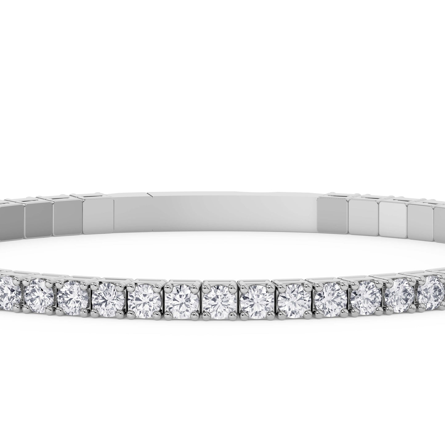 Lab-Grown Diamond Flexible Bangle - 14K White Gold & 14K Yellow Gold