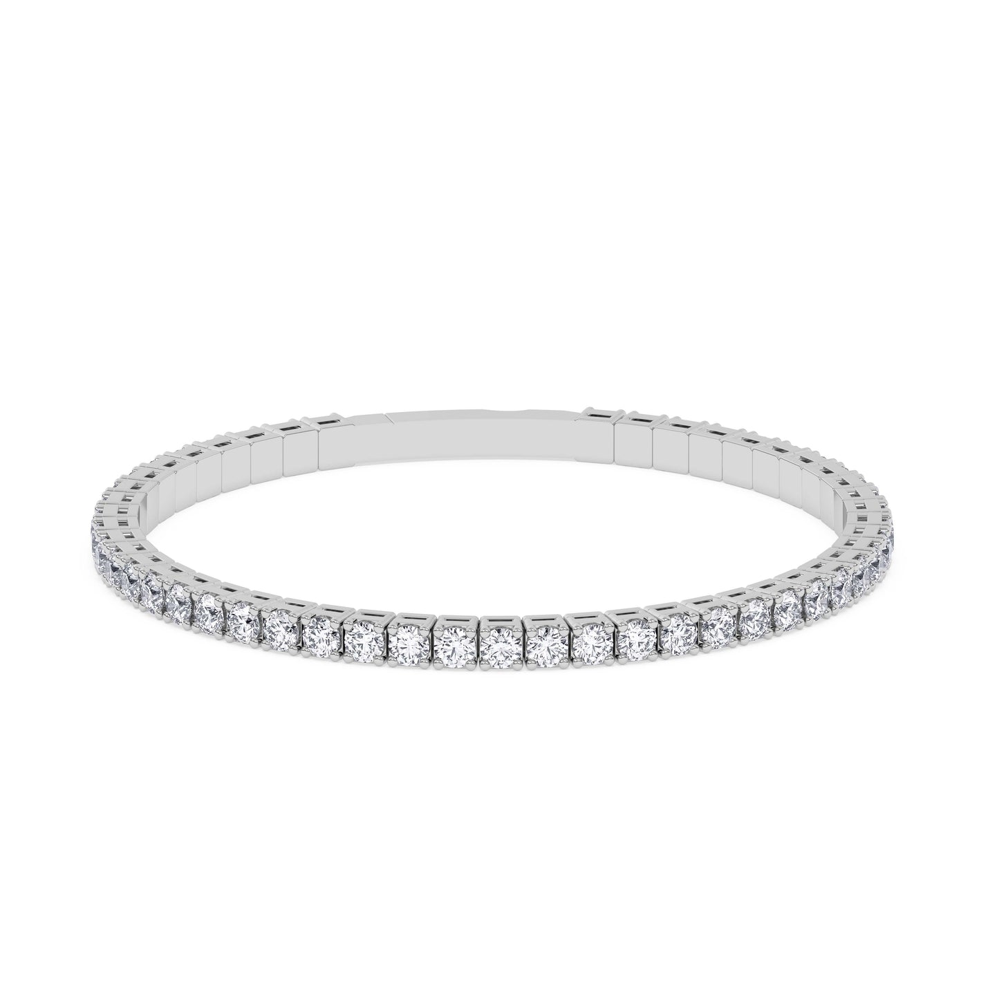 Lab-Grown Diamond Flexible Bangle - 14K White Gold & 14K Yellow Gold