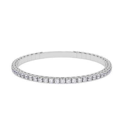 Lab-Grown Diamond Flexible Bangle - 14K White Gold & 14K Yellow Gold