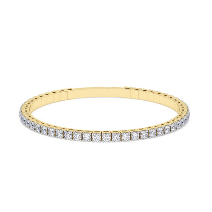 Lab-Grown Diamond Flexible Bangle - 14K White Gold & 14K Yellow Gold