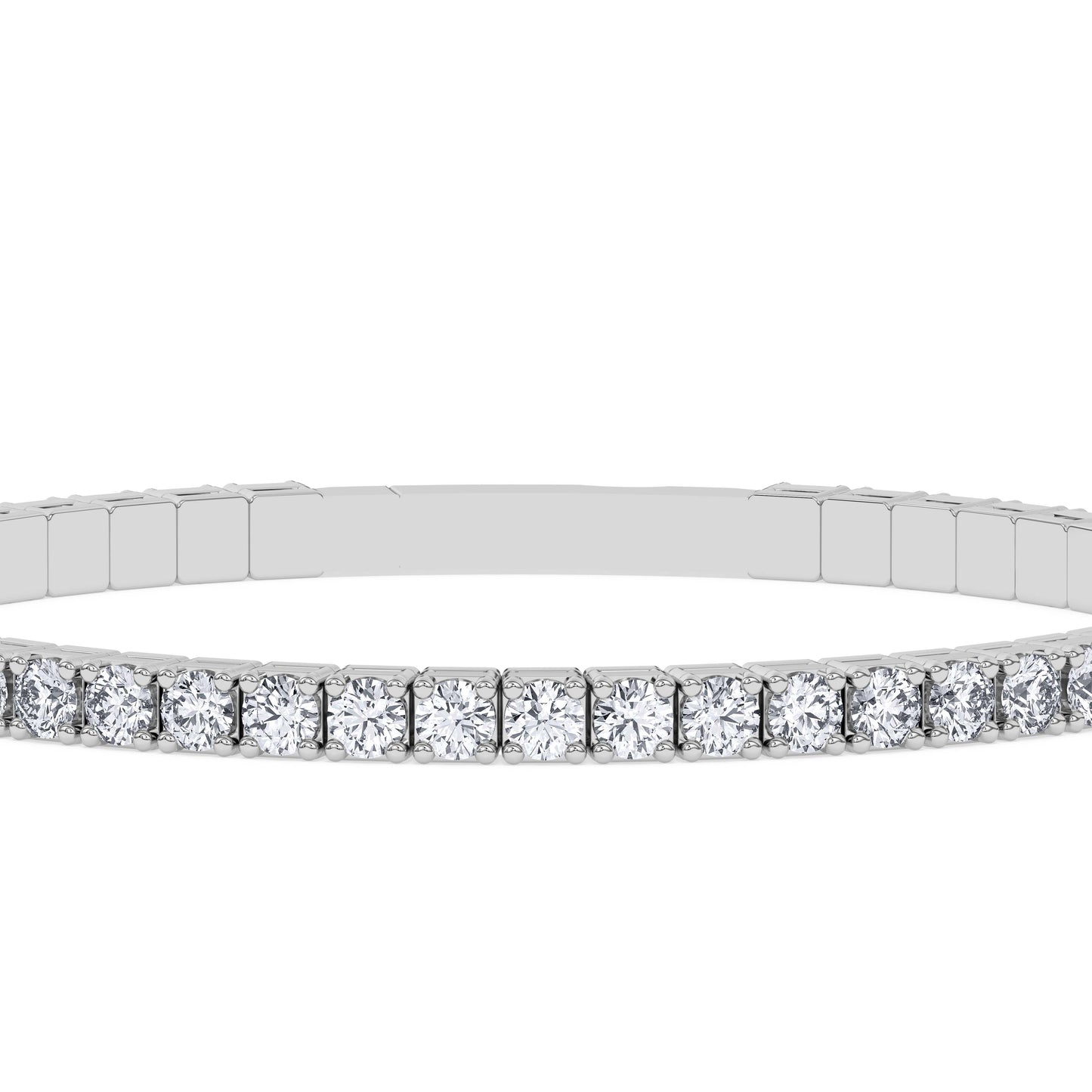 Lab-Grown Diamond Flexible Bangle - 14K White Gold & 14K Yellow Gold