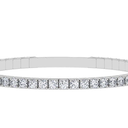 Lab-Grown Diamond Flexible Bangle - 14K White Gold & 14K Yellow Gold