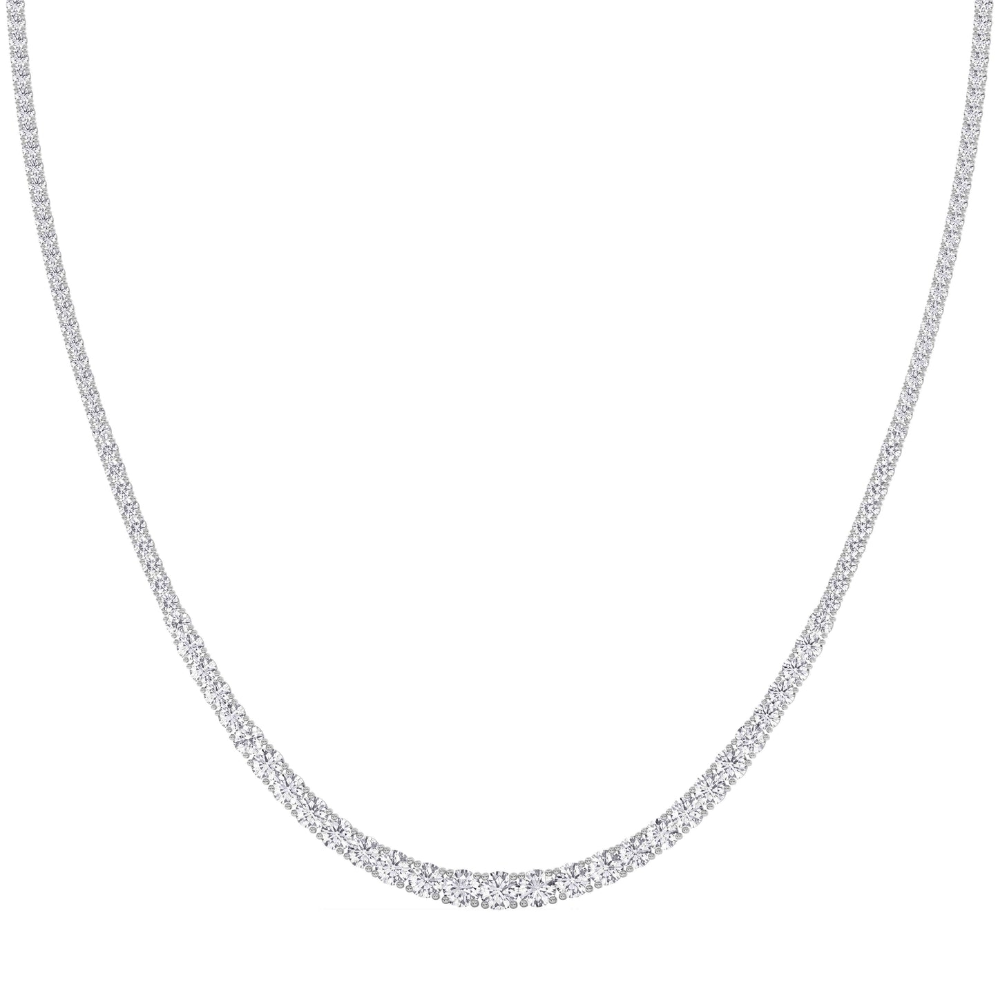 Graduated Lab-Grown Diamond Tennis Necklace – 14K Gold