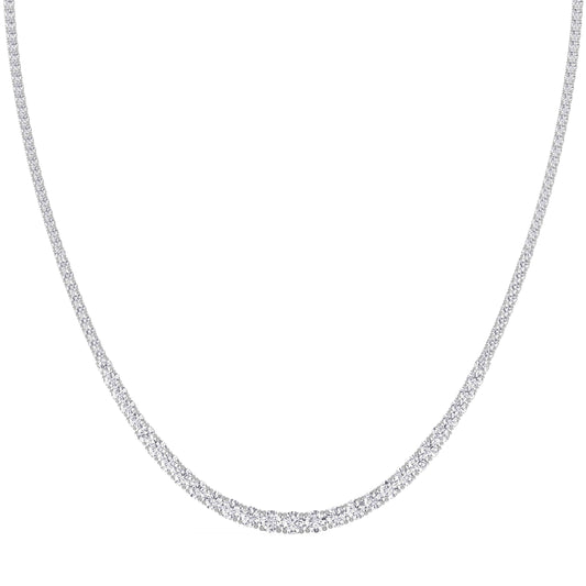 Graduated Lab-Grown Diamond Tennis Necklace – 14K Gold