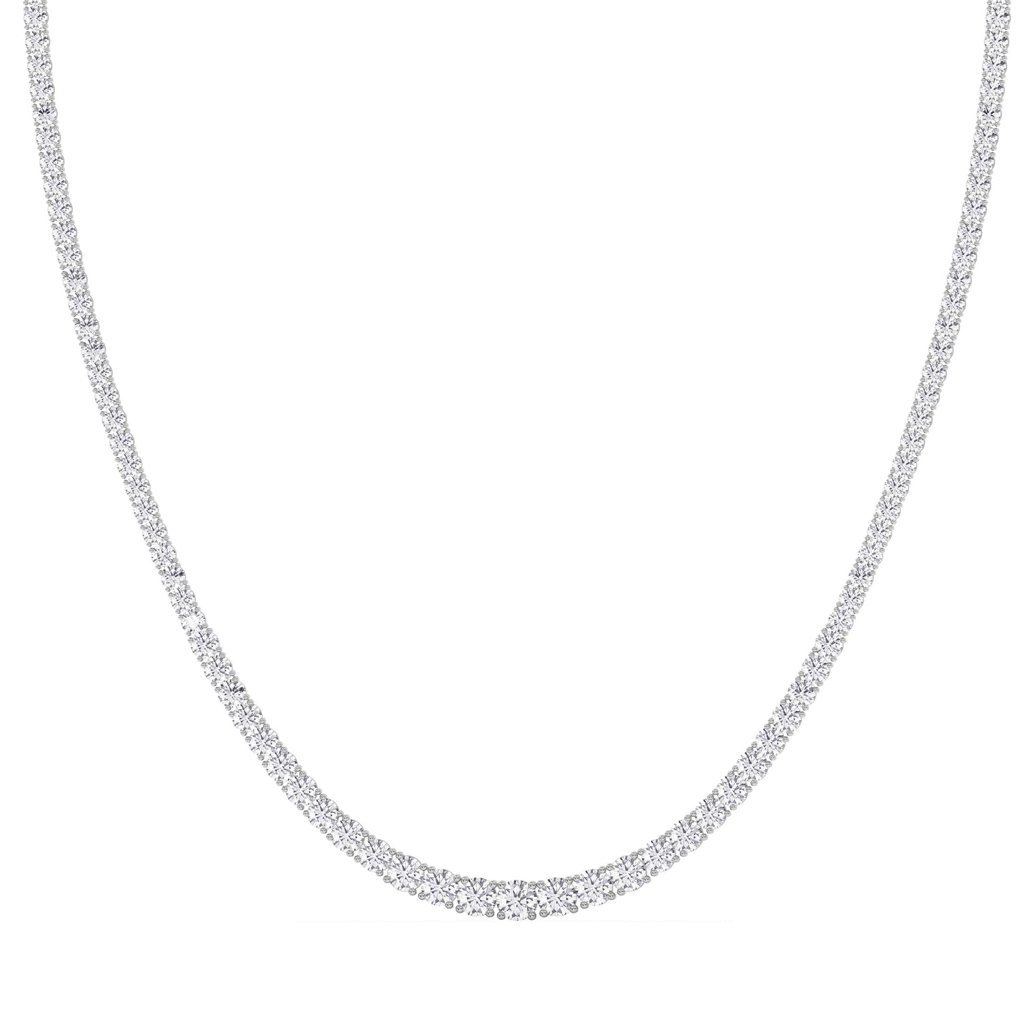 Graduated Lab-Grown Diamond Tennis Necklace – 14K Gold