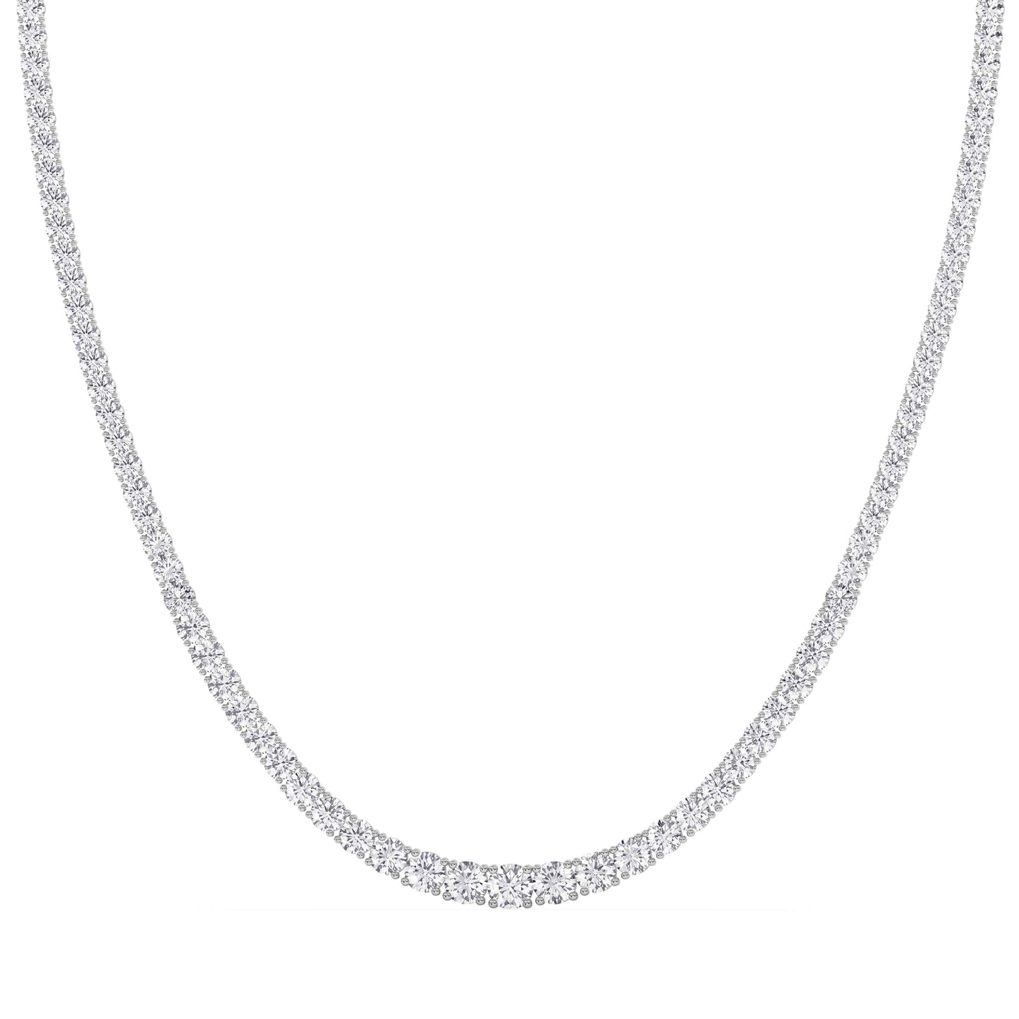 Graduated Lab-Grown Diamond Tennis Necklace – 14K Gold