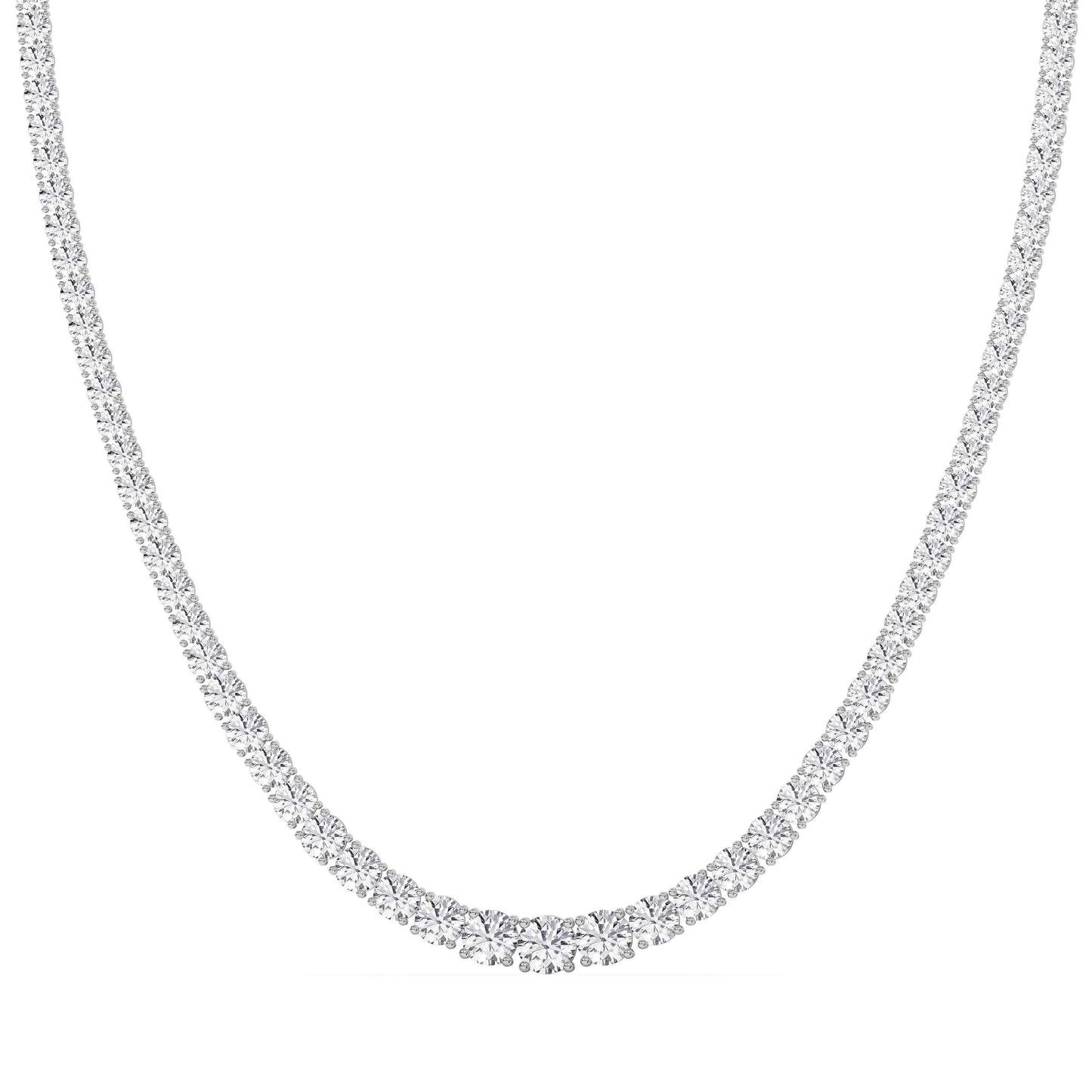 Graduated Lab-Grown Diamond Tennis Necklace – 14K Gold