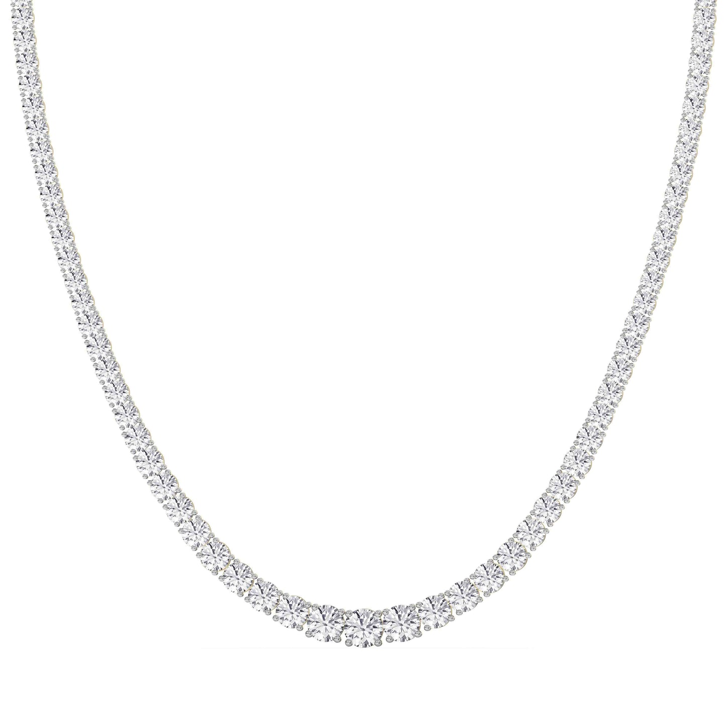 Graduated Lab-Grown Diamond Tennis Necklace – 14K Gold