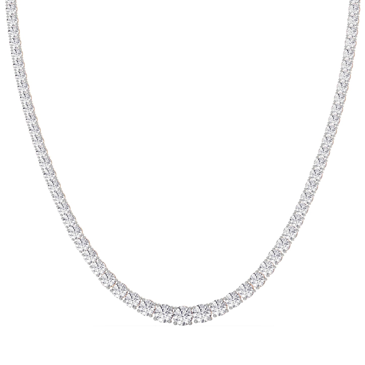 Graduated Lab-Grown Diamond Tennis Necklace – 14K Gold