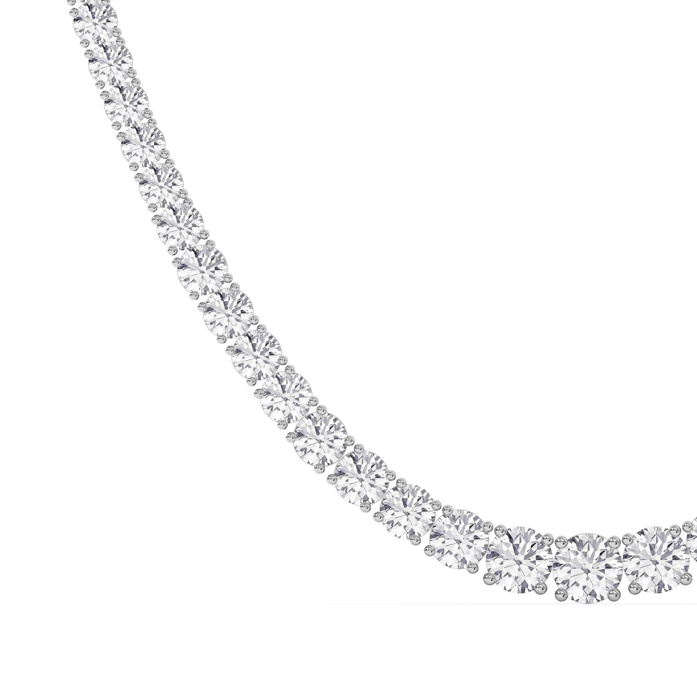 Graduated Lab-Grown Diamond Tennis Necklace – 14K Gold - 14K White Gold & 14K Yellow Gold — 5.00 to 25.00 CTW - The Lab Jewelry