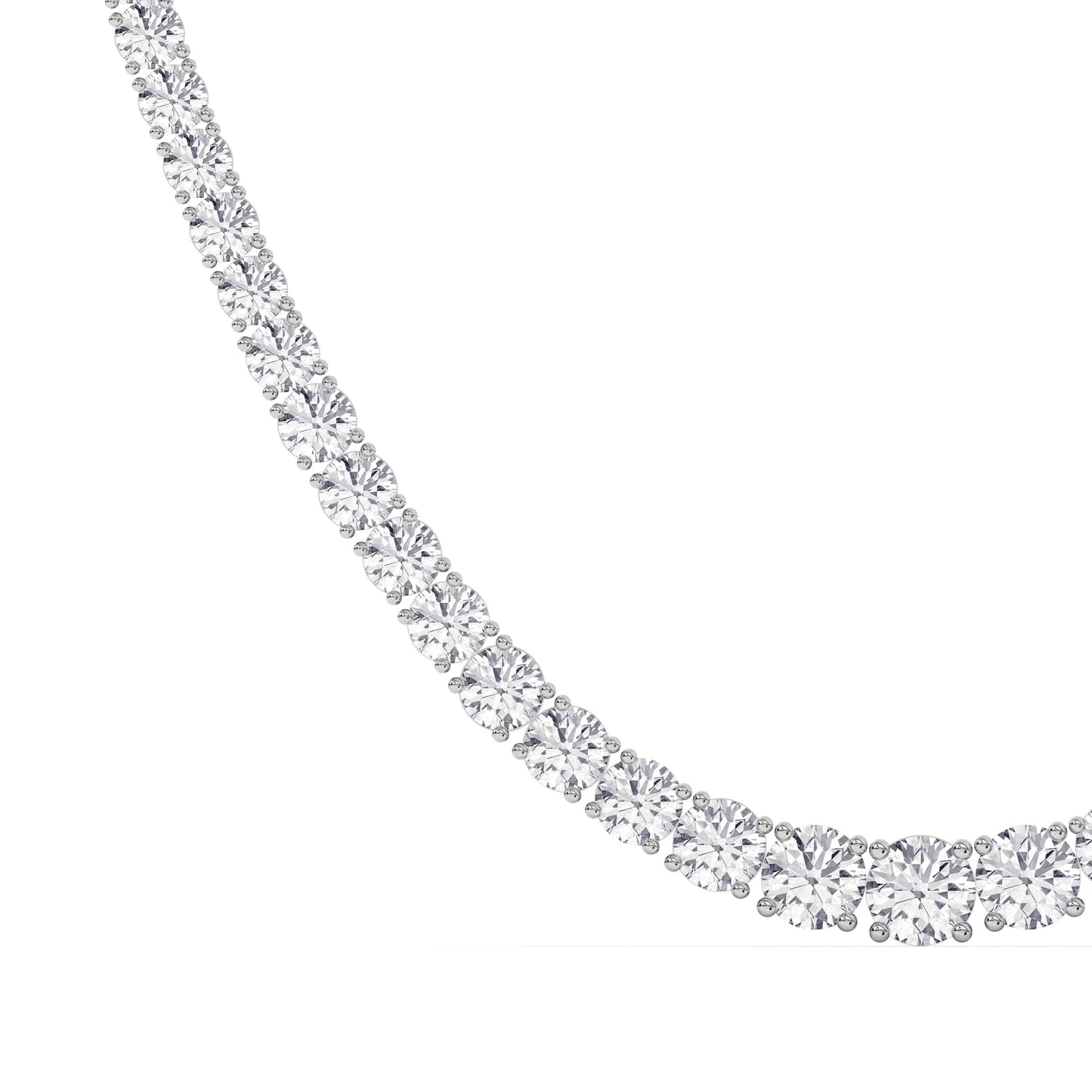 Graduated Lab-Grown Diamond Tennis Necklace – 14K Gold