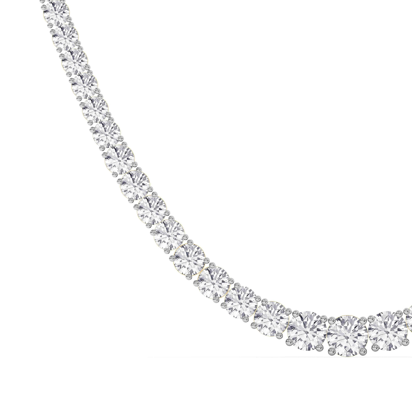 Graduated Lab-Grown Diamond Tennis Necklace – 14K Gold - 14K White Gold & 14K Yellow Gold — 5.00 to 25.00 CTW - The Lab Jewelry