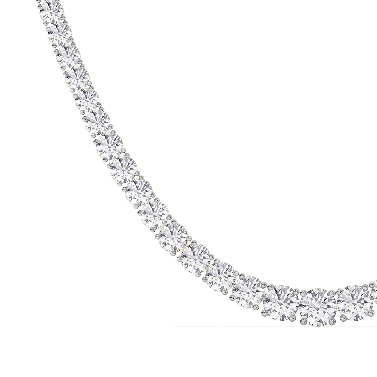 Graduated Lab-Grown Diamond Tennis Necklace – 14K Gold