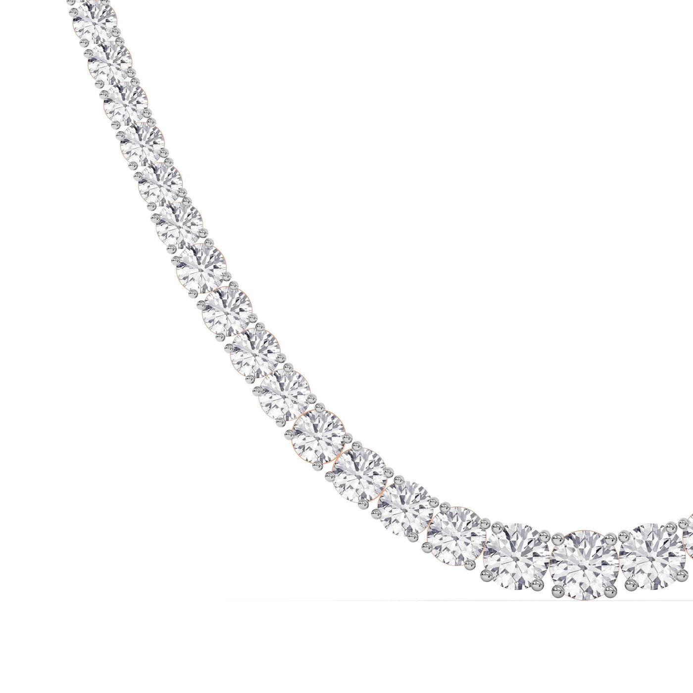 Graduated Lab-Grown Diamond Tennis Necklace – 14K Gold - 14K White Gold & 14K Yellow Gold — 5.00 to 25.00 CTW - The Lab Jewelry