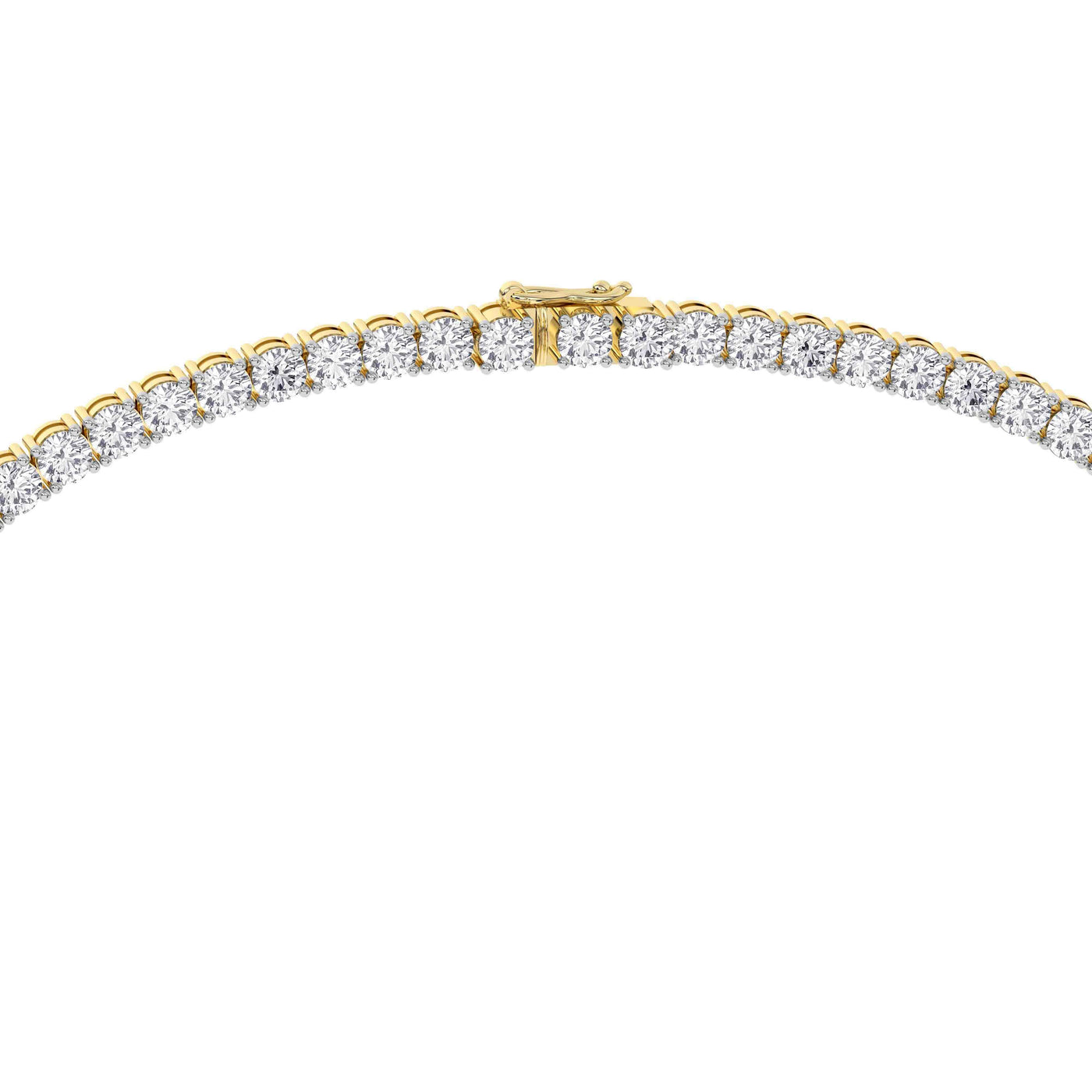 Graduated Lab-Grown Diamond Tennis Necklace – 14K Gold - 14K White Gold & 14K Yellow Gold — 5.00 to 25.00 CTW - The Lab Jewelry