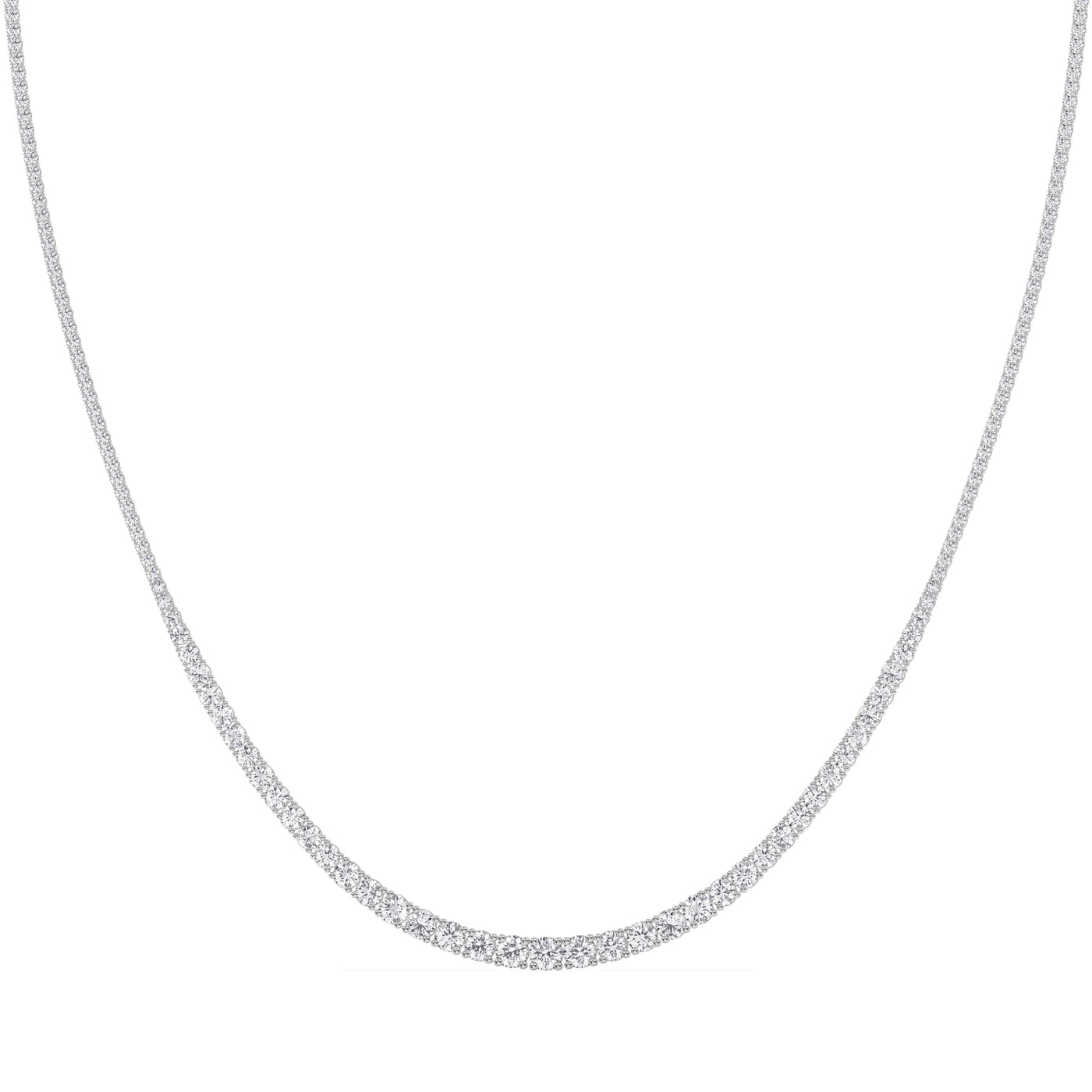Graduated Lab-Grown Diamond Tennis Necklace – 14K Gold - 14K White Gold & 14K Yellow Gold — 5.00 to 25.00 CTW - The Lab Jewelry