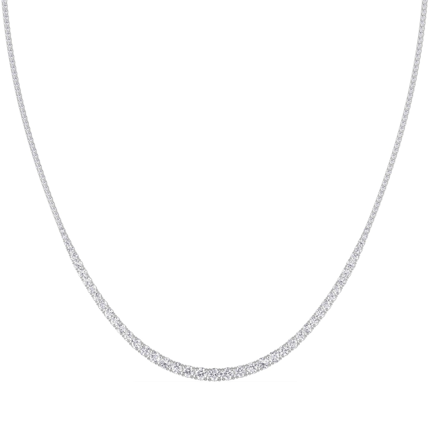 Graduated Lab-Grown Diamond Tennis Necklace – 14K Gold