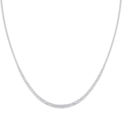 Graduated Lab-Grown Diamond Tennis Necklace – 14K Gold