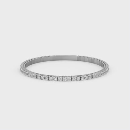 Lab-Grown Diamond Flexible Bangle - 14K White Gold & 14K Yellow Gold