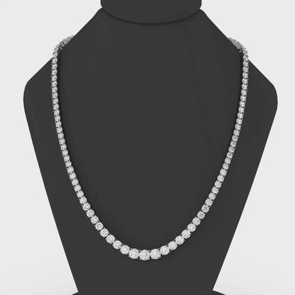 Graduated Lab-Grown Diamond Tennis Necklace – 14K Gold