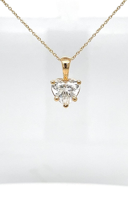 Heart Solitaire Pendant Pendant with Attached Chain