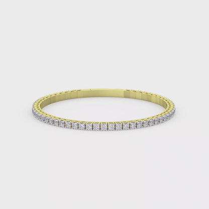 Lab-Grown Diamond Flexible Bangle - 14K White Gold & 14K Yellow Gold