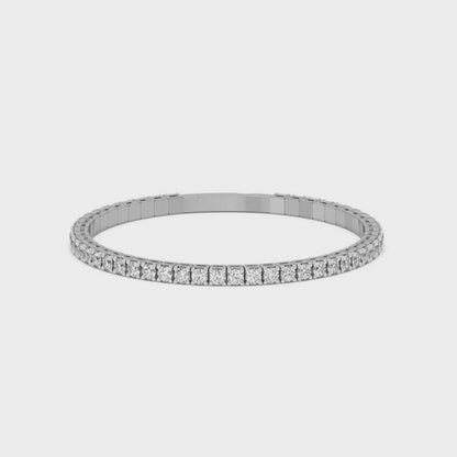 Lab-Grown Diamond Flexible Bangle - 14K White Gold & 14K Yellow Gold