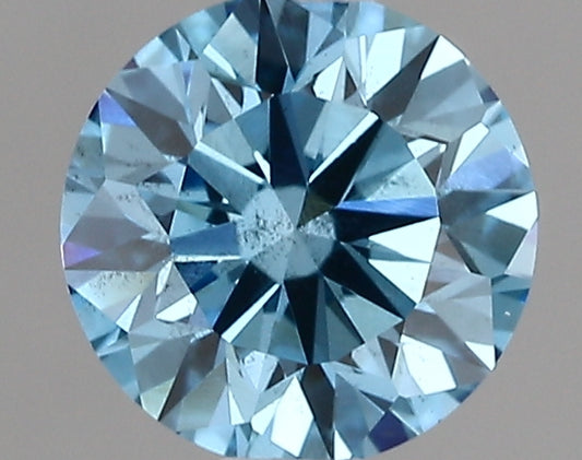 ROUND lab grown diamond 1.03ct FANCY VIVID  BLUE/si2