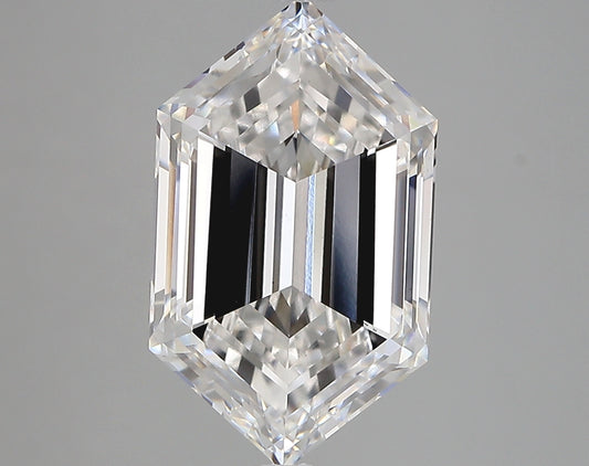 LONG HEXAGON lab grown diamond 4.64ct D/vs1